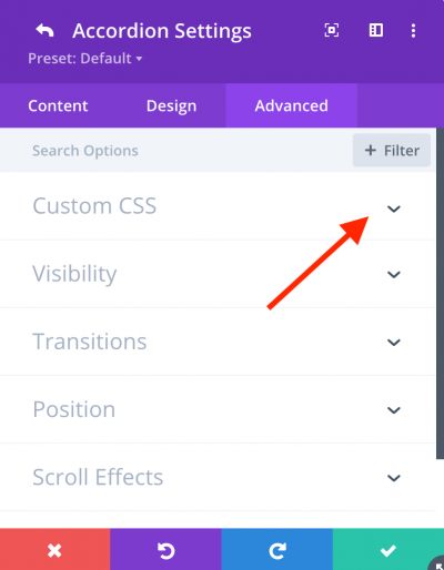 Accordion Custom CSS