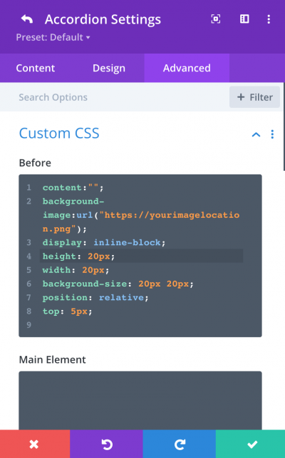 Custom Image Settings