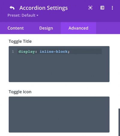 Toggle Title Setting